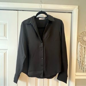 Mango Black Button Up